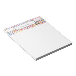 En anteckning från färgstarka musikmusiker anteckningsblock