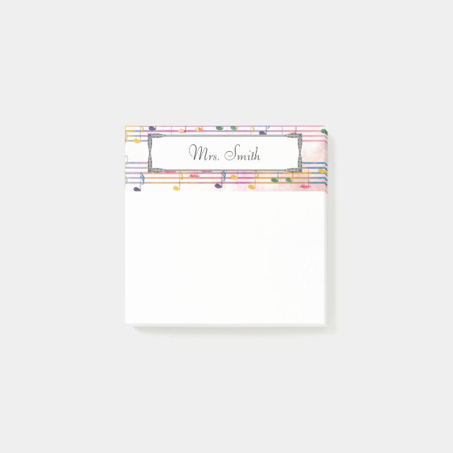 En anteckning från färgstarka musikmusiker post-it block (Framsida)