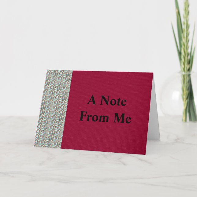 En anteckning från mitt anteckningskort (Framsida)