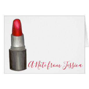 En anteckning från Personlig Red Lipstick Tube Mak Hälsningskort