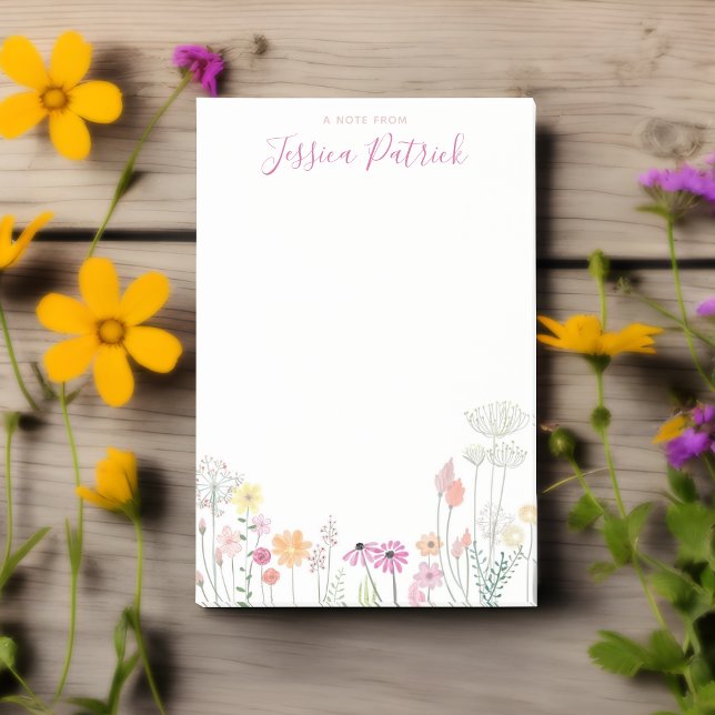 En anteckning från Personlig Wildblommor - anteckn Post-it Block (Personalized Wildflowers Post It Notes 🌺🌼)