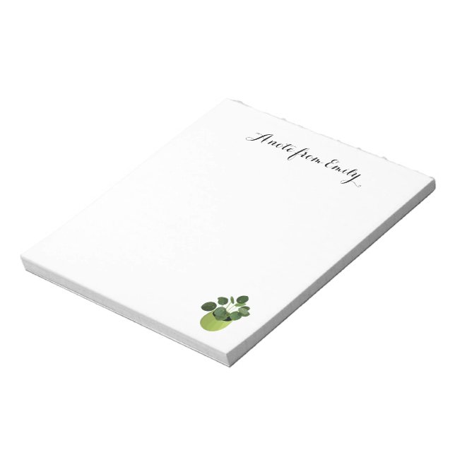 En anteckning från Pilea Peperomioides Anteckningsblock (Roterad)