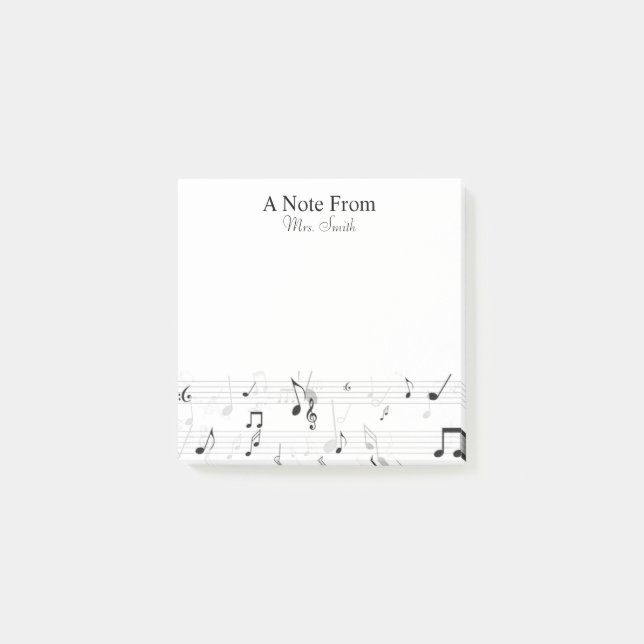En anteckning från Whimsical Music Note Musician Post-it Block (Framsida)