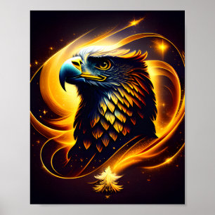 En anteckningsbok för Guld Eagle Head Poster