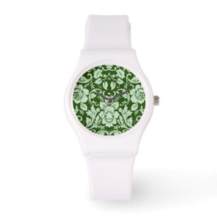 En antik blom- damast armbandsur