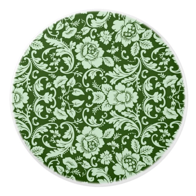 En antik blom- damast knopp (Framsidan)