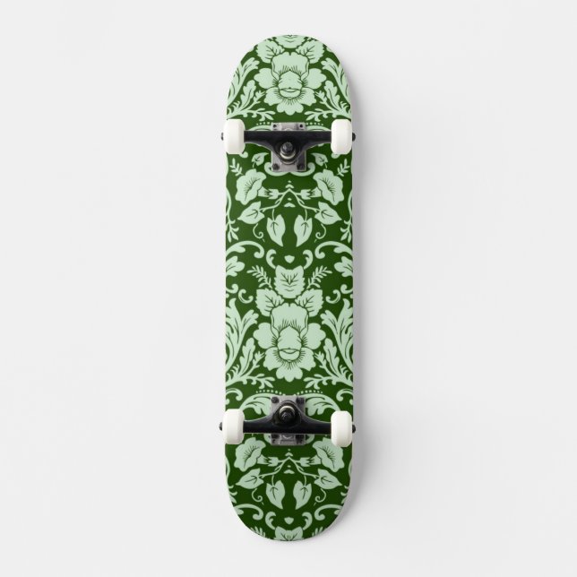 En antik blom- damast old school skateboard bräda 21,6 cm (Framsida)