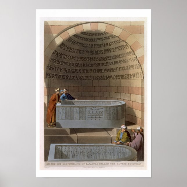 En antikens Sarcofagus av Basaltes, kallad Lov Poster (Framsidan)