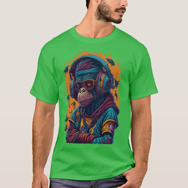 En apa rappare retro t shirt (Framsida)
