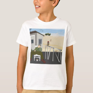 En apa stal en beret t shirt
