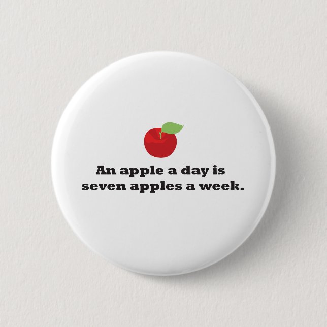 En Apple A-dag är 7 äpplen per vecka Knapp (Framsida)