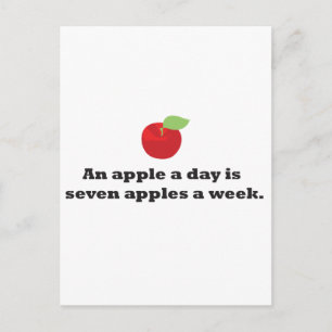 En Apple A-dag är 7 äpplen per vecka Vykort