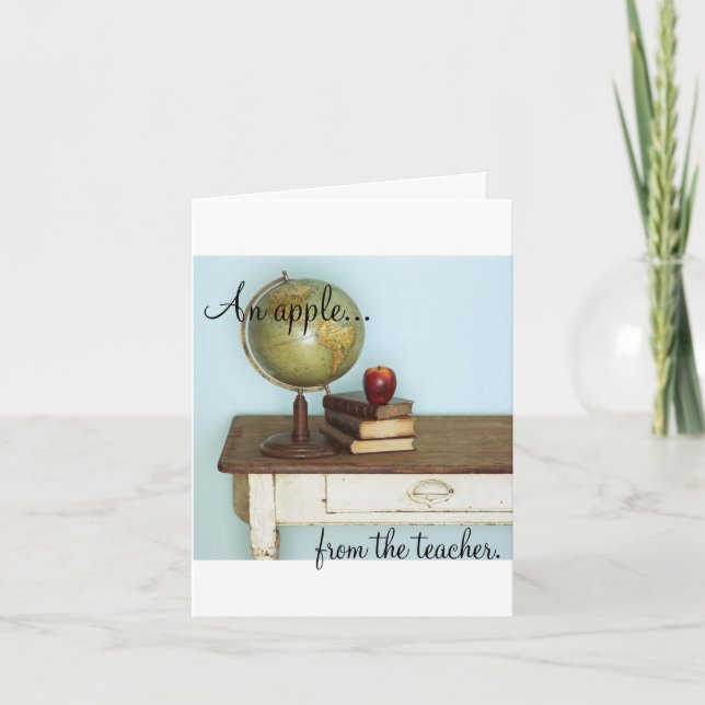 En Apple FRÅN lärare Tack Kort (Framsida)