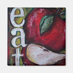 En Apple om dagen. Äta! Magnet