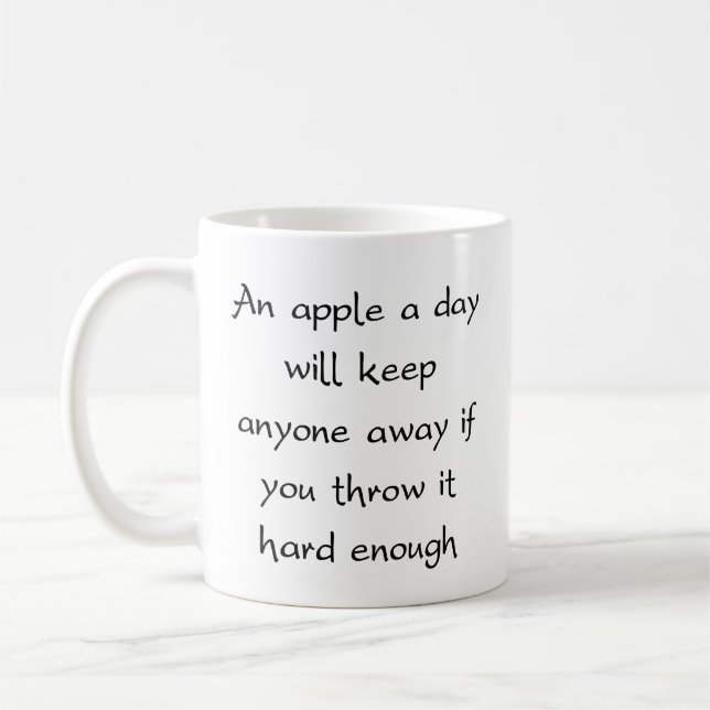 En äpple om dagen håller alla på avstånd Kaffe kop Kaffemugg (Vänster)