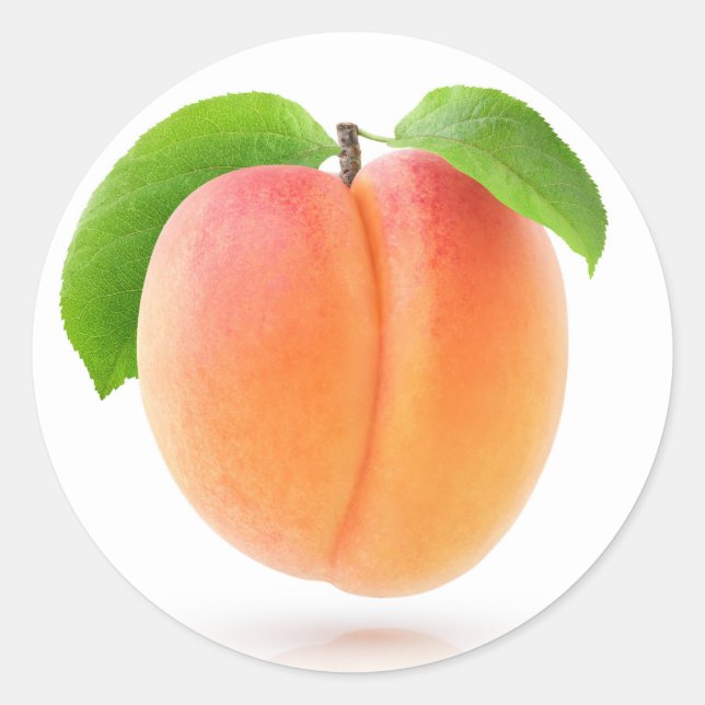 En aprikos runt klistermärke (Framsida)