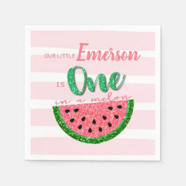 En är en melon, Watermelon Birthday Napkins Pappersservett