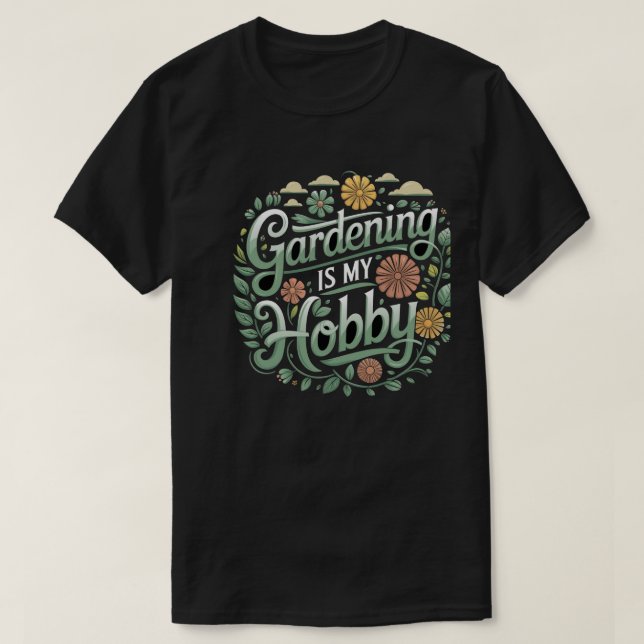 En  är min hobby Typography T-Shirt (Design framsida)