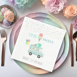 En är Sweet glass första födelsedagsdag personlig Pappersservett