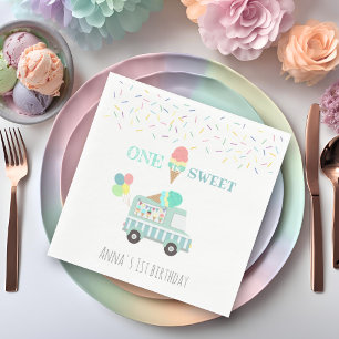 En är Sweet glass första födelsedagsdag personlig Pappersservett