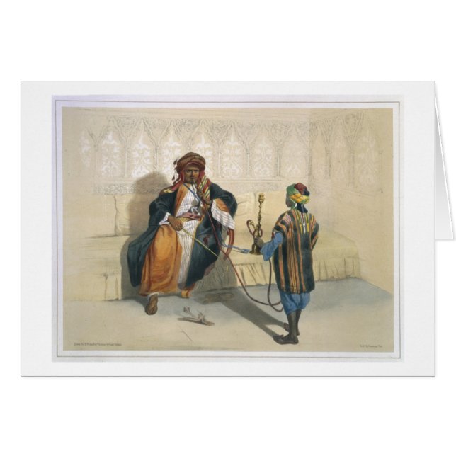 En arabisk Sheikh Röka, illustration från 'Valen Hälsningskort (Framsidan Horizontal)