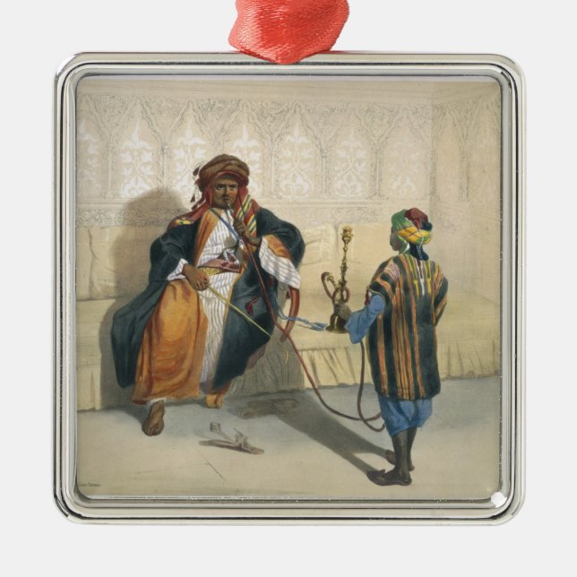 En arabisk Sheikh Röka, illustration från 'Valen Julgransprydnad Metall (Framsidan)