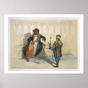 En arabisk Sheikh Röka, illustration från 'Valen Poster