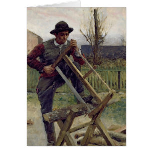 En Aragonese skogshuggare, 1876 Hälsningskort