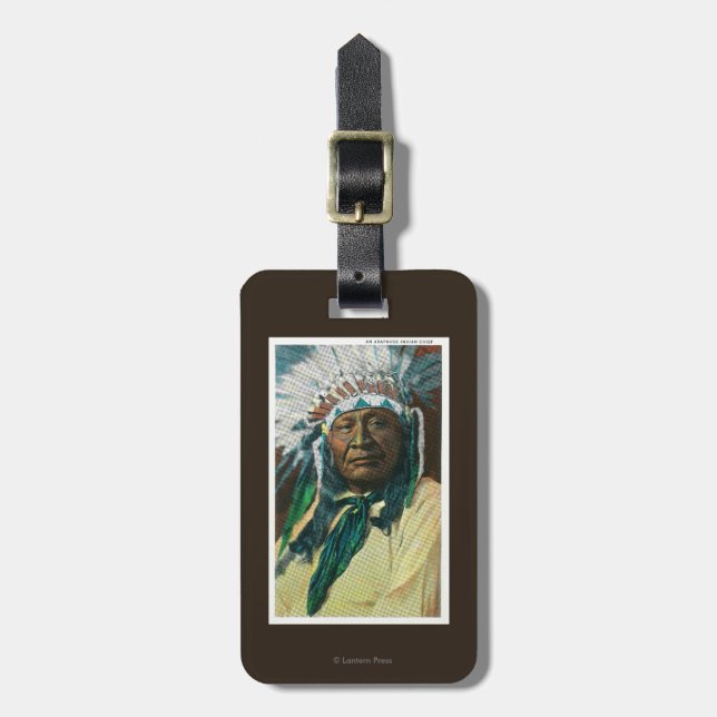 En Arapahoe indiska högsta PortraitColorado Bagagebricka (Vertikal Framsida)