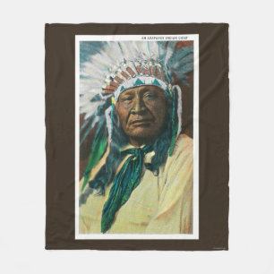 En Arapahoe indiska högsta PortraitColorado Fleecefilt
