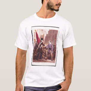 En arbetare som delar hans bröd med en student t shirt