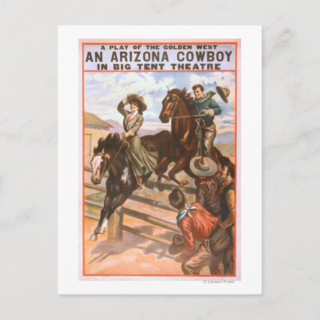 En Arizona Cowboy i Big Tält-teatern Poster Vykort (Framsida)