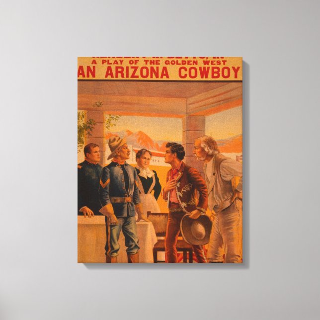 En Arizona CowboyWestern Play-Poster Canvastryck (Framsida)