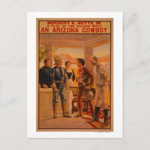 En Arizona CowboyWestern Play-Poster Vykort