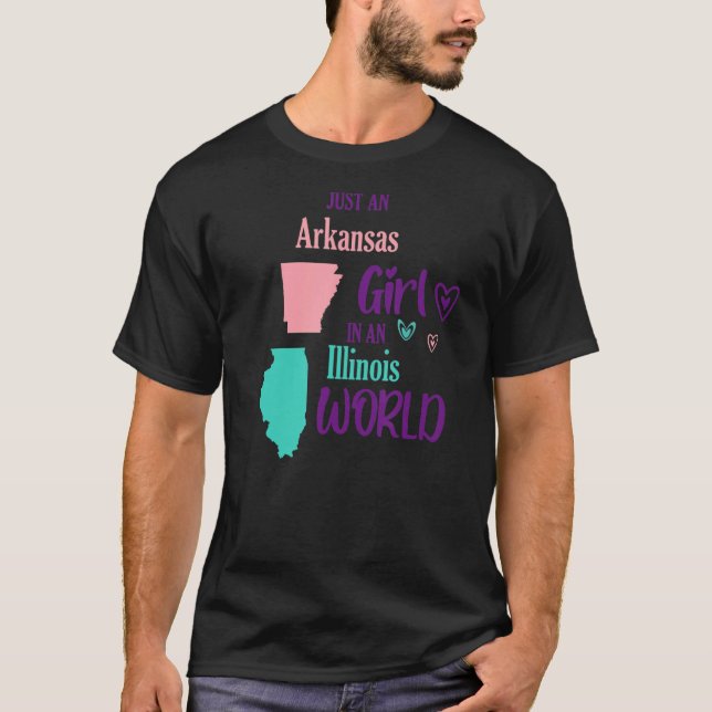 En Arkansas-flicka i Illinois Wo T Shirt (Framsida)