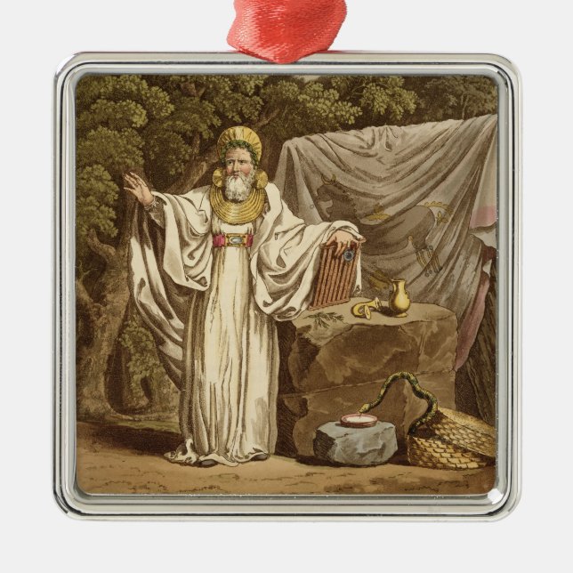 En ärke- Druid i hans juridiska vana som inristas Julgransprydnad Metall (Framsidan)