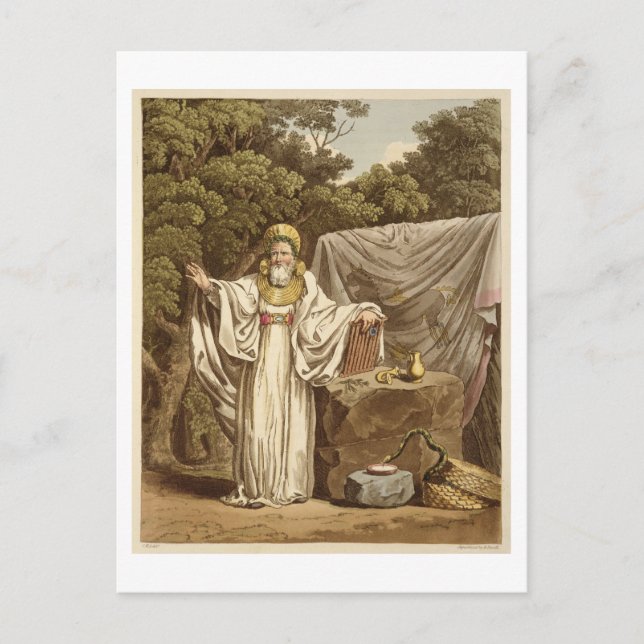 En ärkedruid i sin juridiska dräkt, graverad av R Vykort (Framsida)