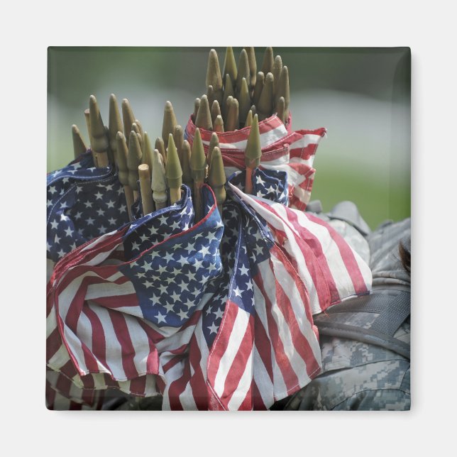 En armésoldats ryggsäck magnet (Framsidan)