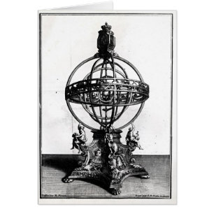 En Armillary Sphere av det Copernican systemet Hälsningskort