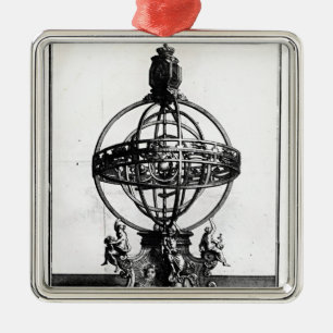 En Armillary Sphere av det Copernican systemet Julgransprydnad Metall