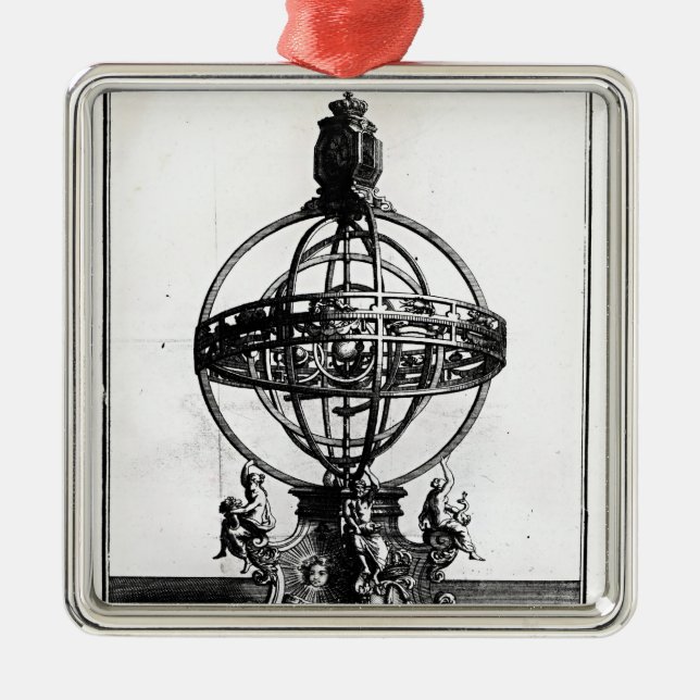 En Armillary Sphere av det Copernican systemet Julgransprydnad Metall (Framsidan)