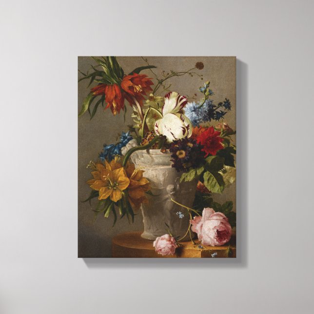 En Arrangemang med blommor, 1800-talet Canvastryck (Framsida)