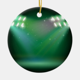 En arrangera med strålkastarear julgransprydnad keramik