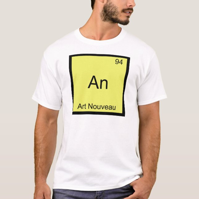 En - Art Nouveau Roligt Kemiskt Elemente Symbol T-shirt (Framsida)