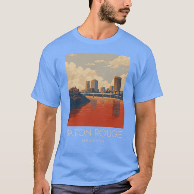 En Art Travel Print of Baton Rouge 2 T Shirt (Framsida)