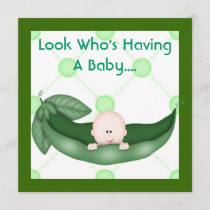 EN ÄRTA I EN BALKONG BABYFEST INVITATION Flicka/PO Inbjudningar