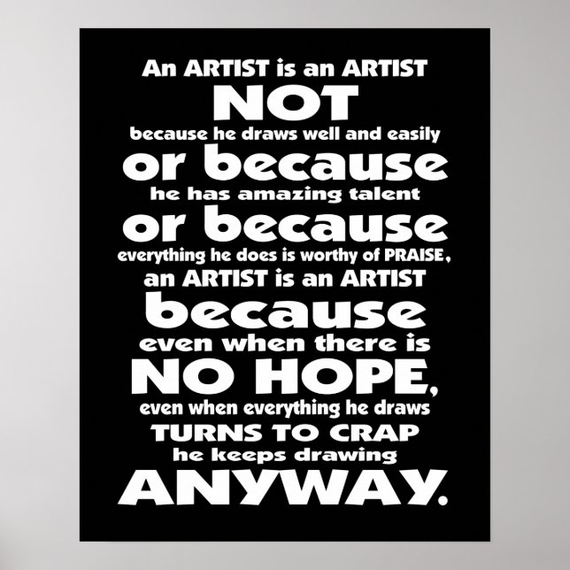 En artist är.. Poster (Framsidan)