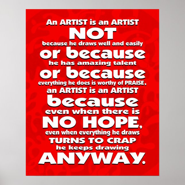 En artist är.. Poster (Framsidan)