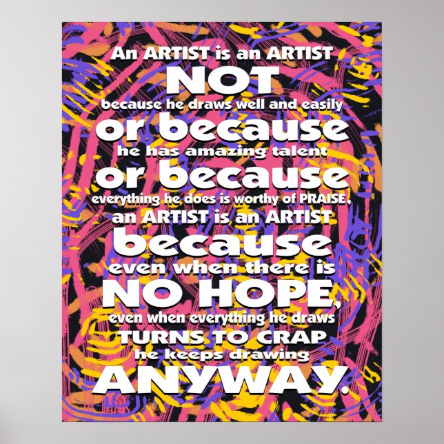 En artist är.. poster (Framsidan)