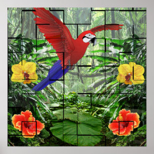 En Artsy tropisk Rainforestplats Poster